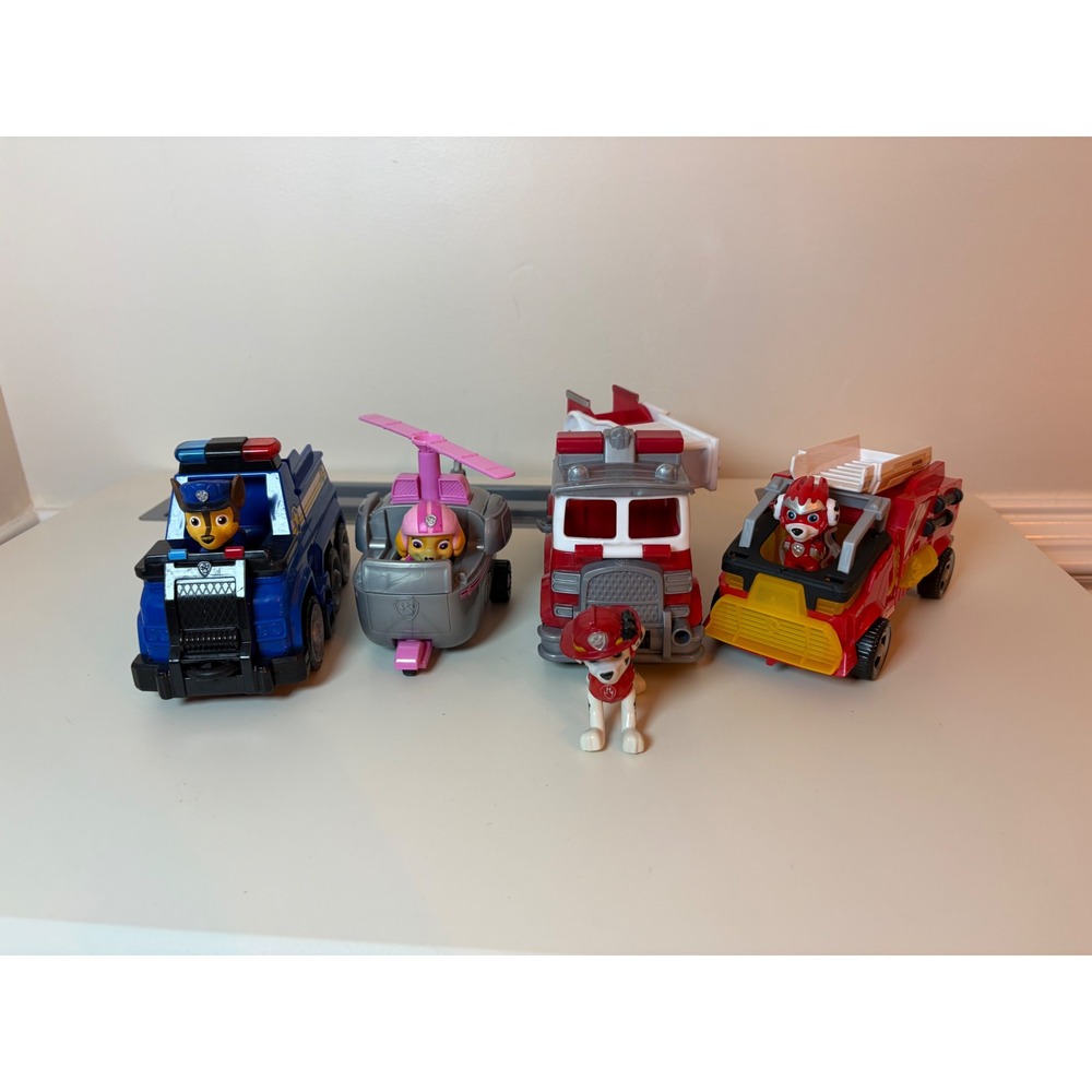 Paw Patrol Vehicle Lot Kids OS Chase Skye Marshall Rescue Toy Cars Figures